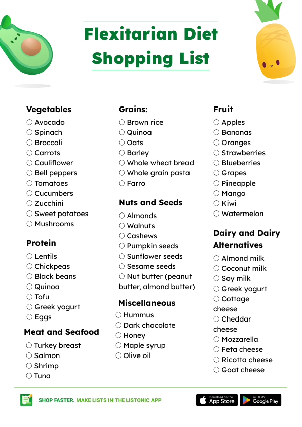 Flexitarian Diet Shopping List